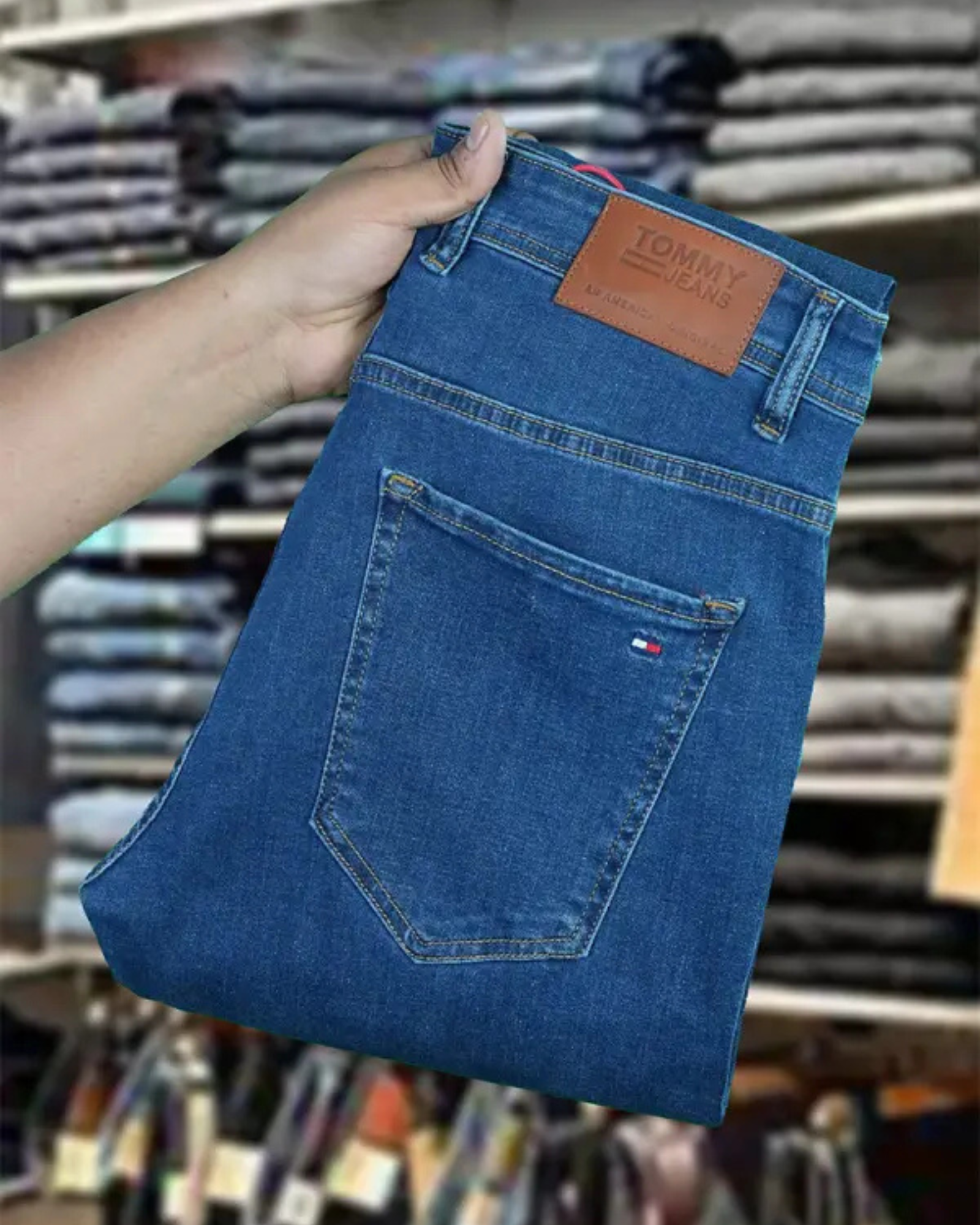 Jean Tommy Bleu – Coupe Normale, Pack Standard.
