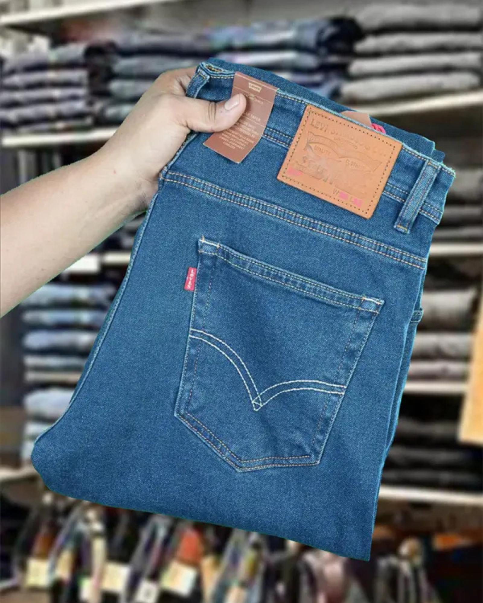 Jean Levi’s – Coupe Normale Bleu Vert (100 % Coton)