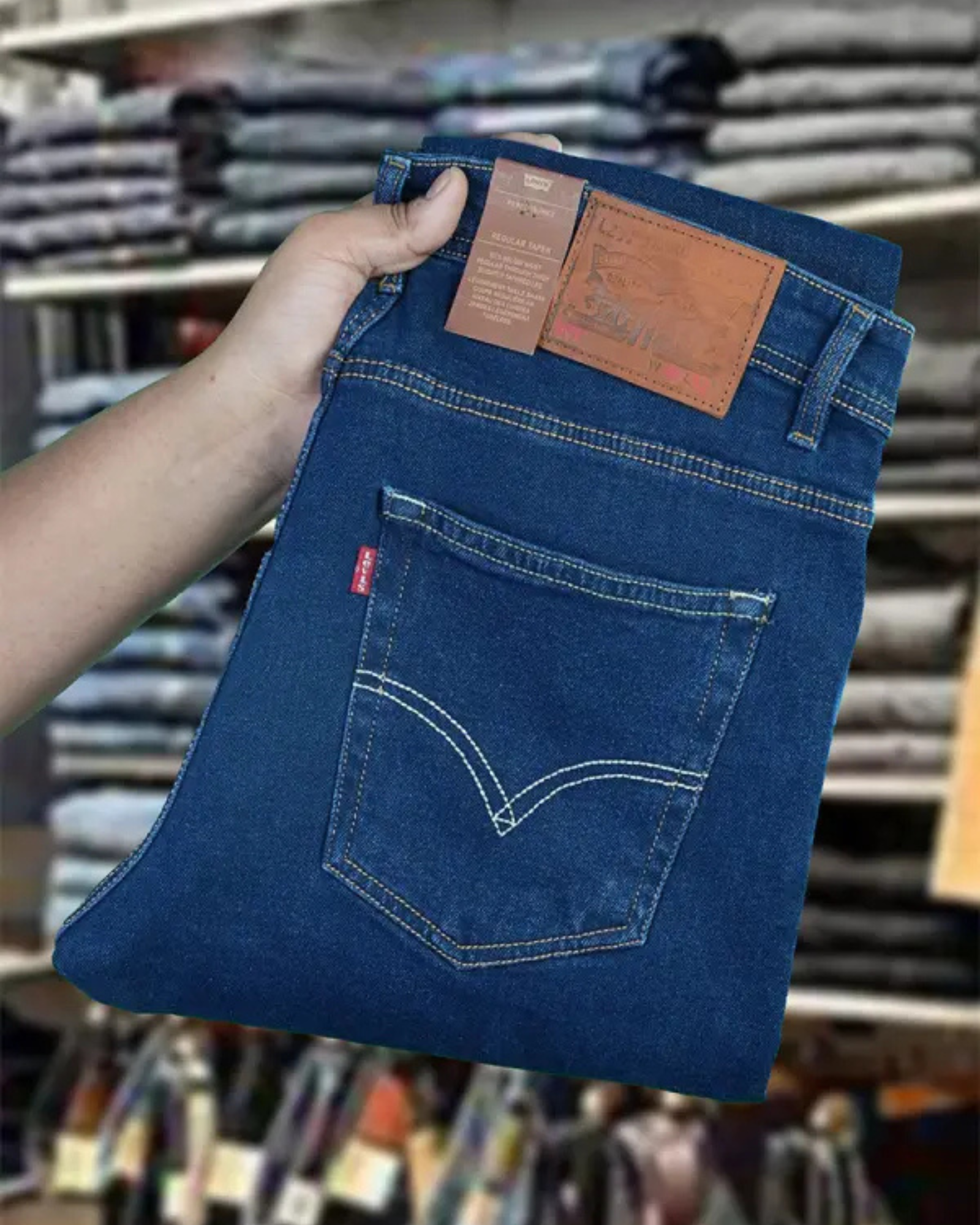 Jean Levi’s – Coupe Normale Bleu Pétrole 100 % Coton.
