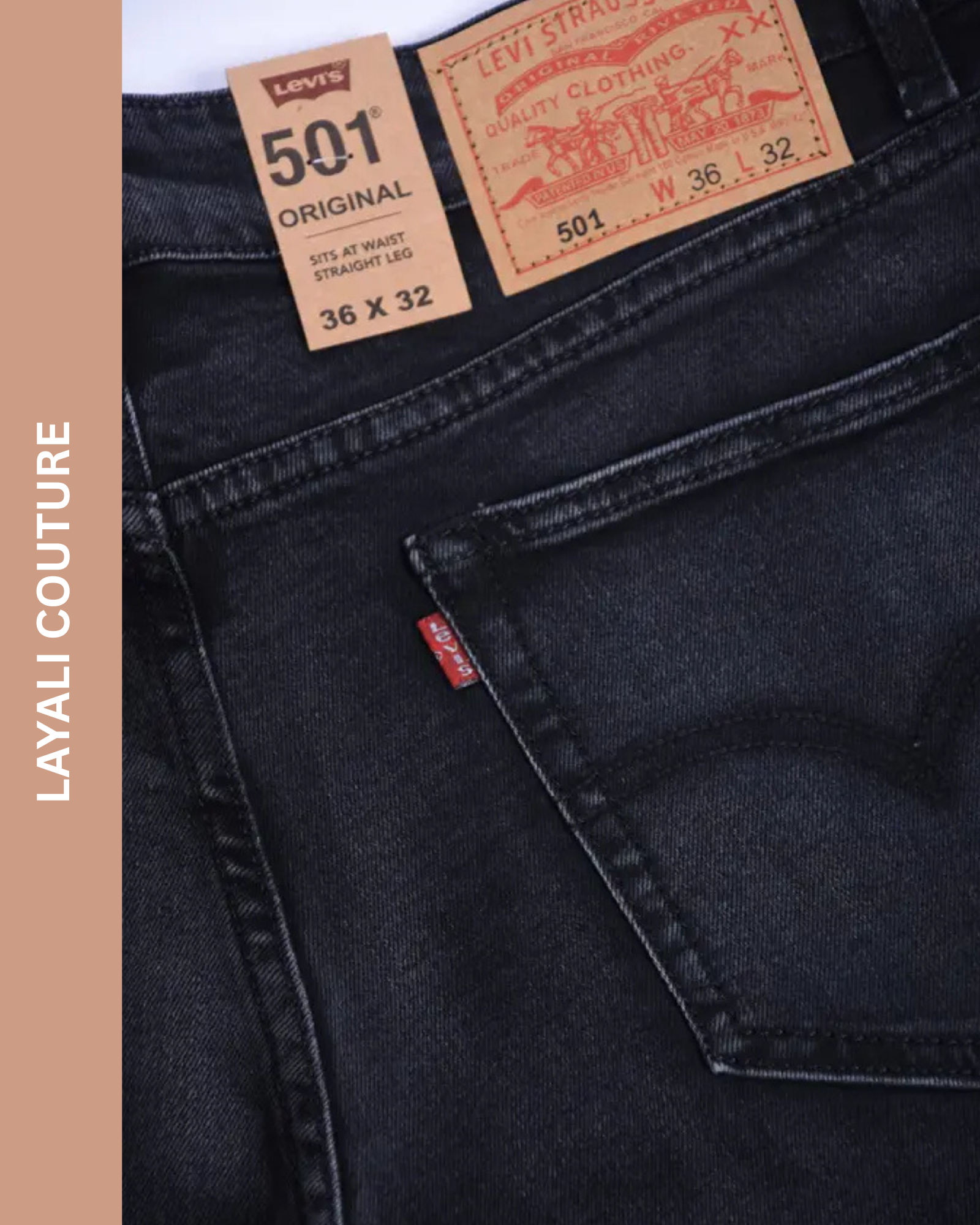 Jean Levi’s – Coupe Normale Noir (100 % Coton)
