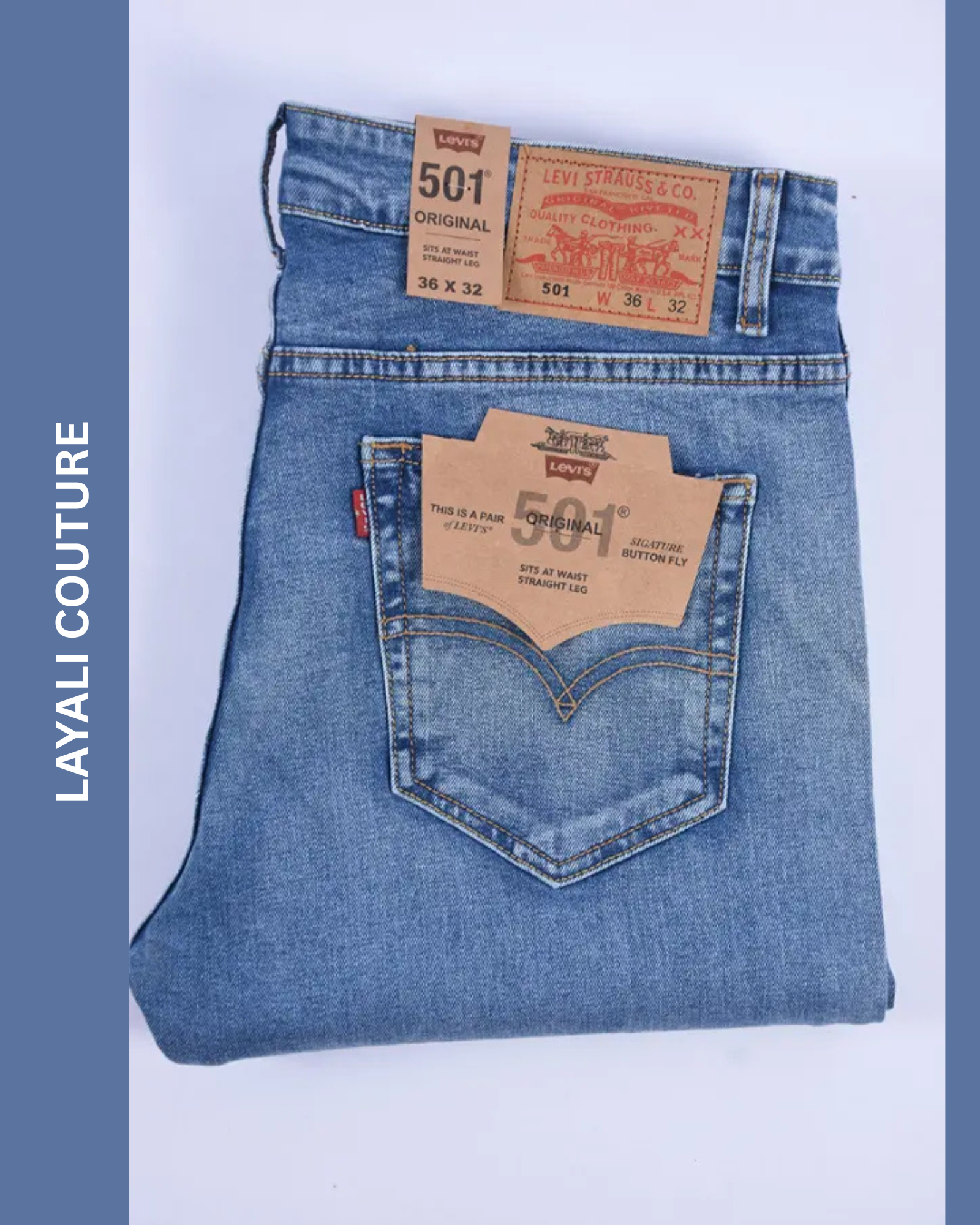 Jean Levi’s – Coupe Normale Bleu Sky (100 % Coton)