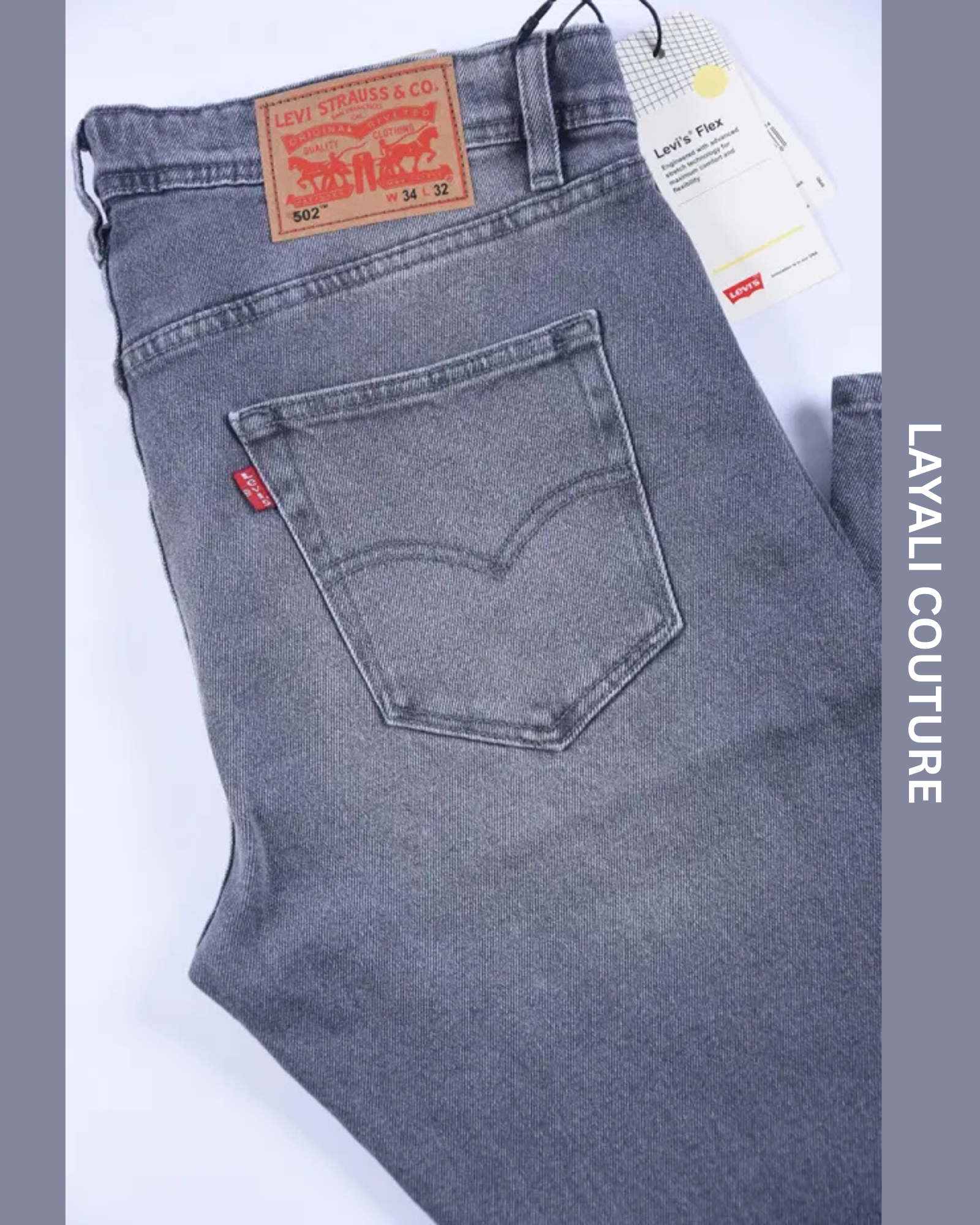 Jean Levi’s – Coupe Normale Gris (100 % Coton)