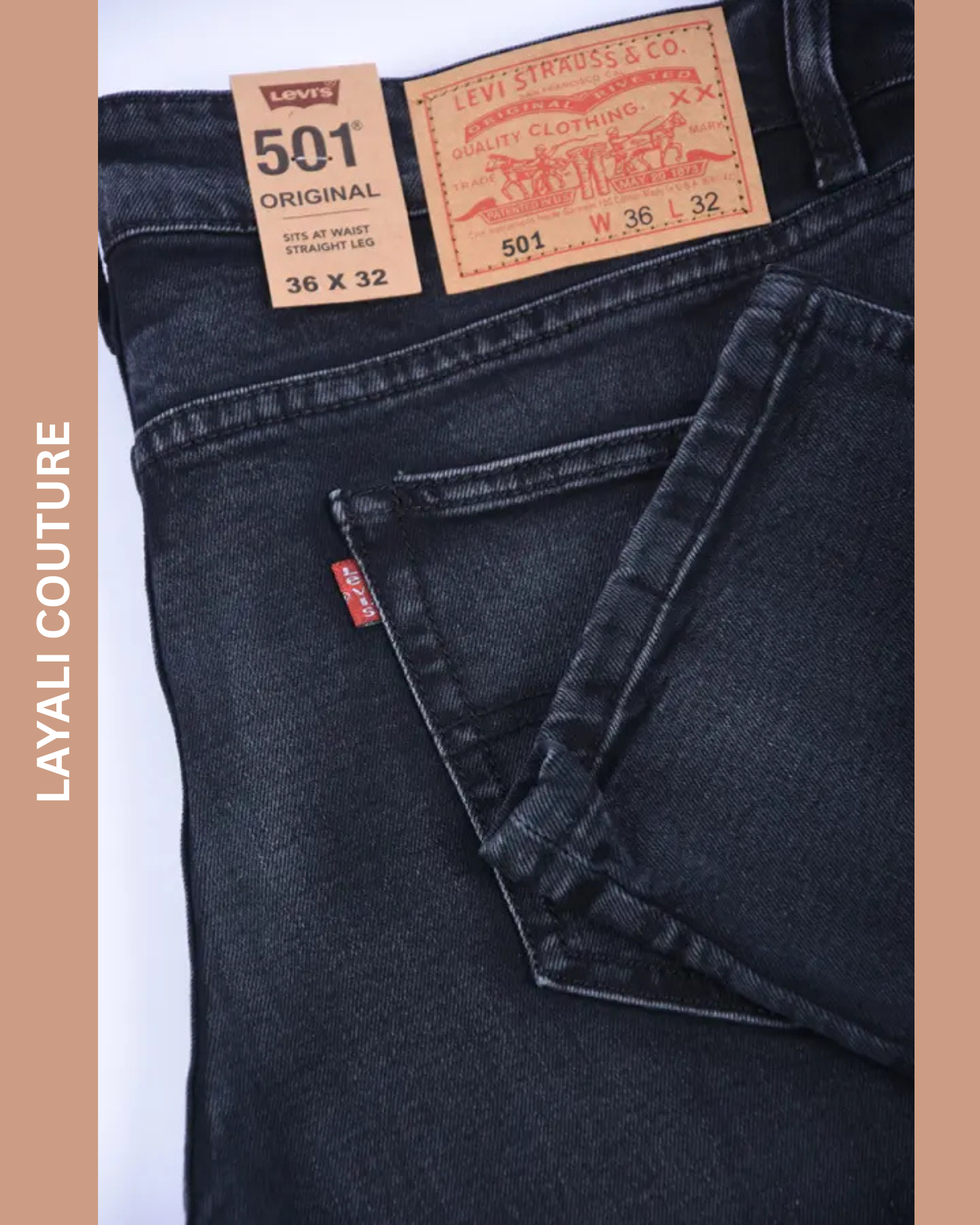 Jean Levi’s – Coupe Normale Noir (100 % Coton)