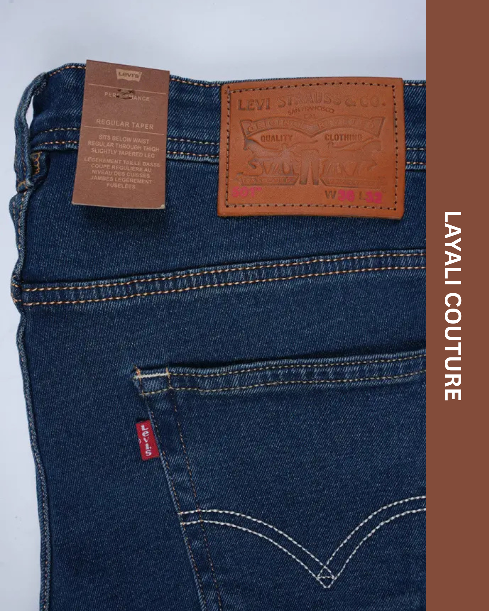 Jean Levi’s – Coupe Normale Bleu Vert (100 % Coton)
