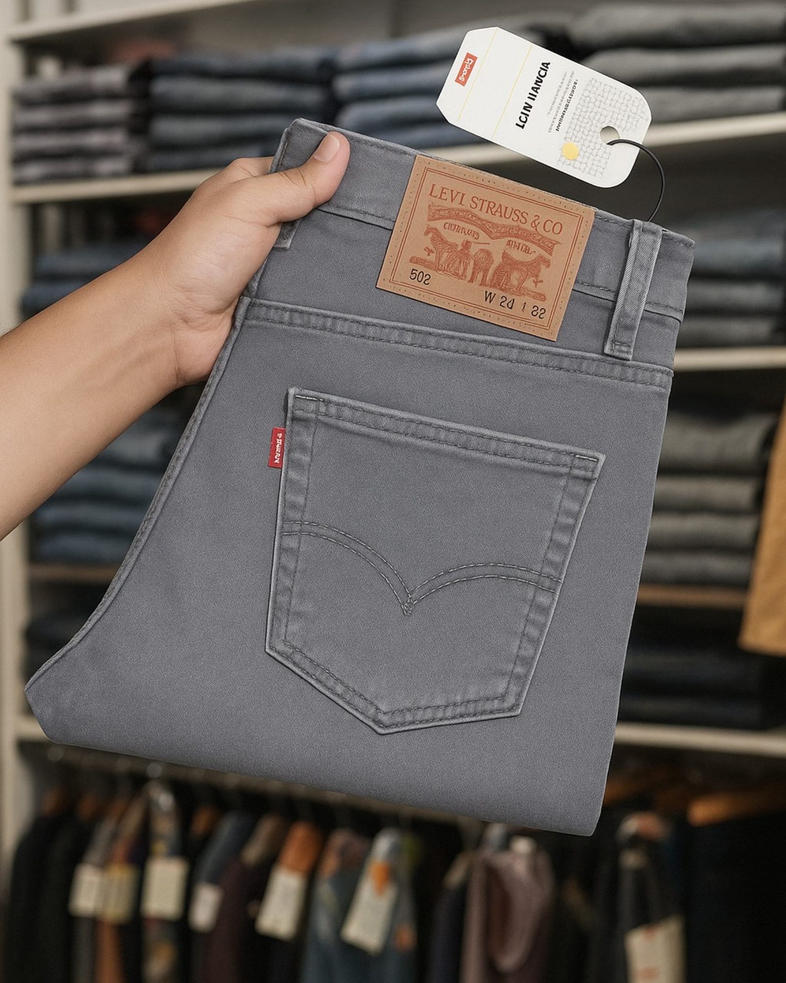 Jean Levi’s – Coupe Normale Gris (100 % Coton)