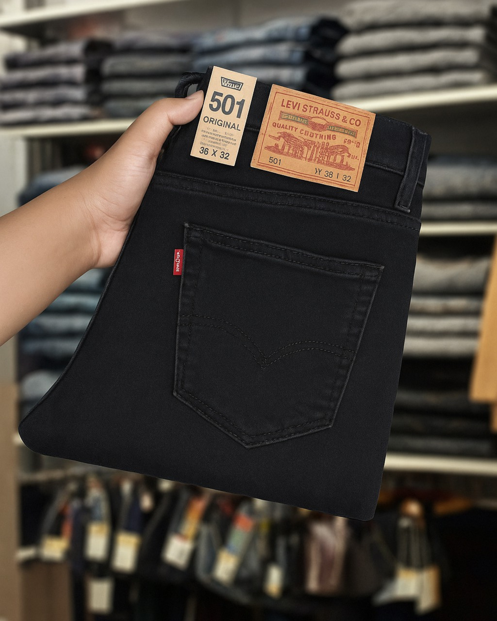 Jean Levi’s – Coupe Normale Noir (100 % Coton)