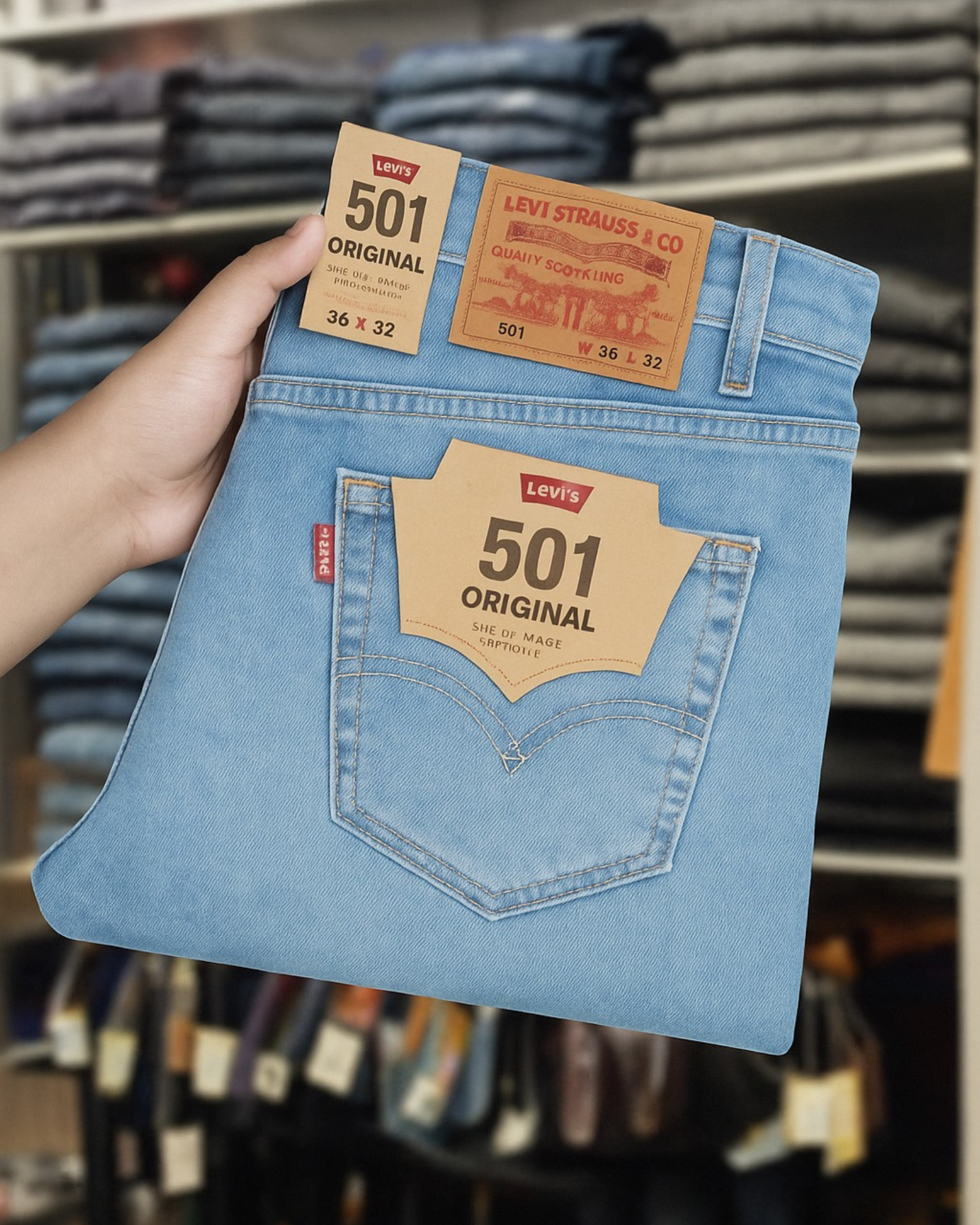 Jean Levi’s – Coupe Normale Bleu Sky (100 % Coton)