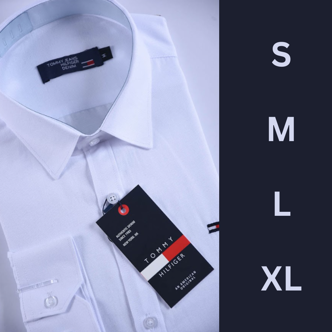 Chemise Tommy Oxford Coton Piqué – Blanc Classique