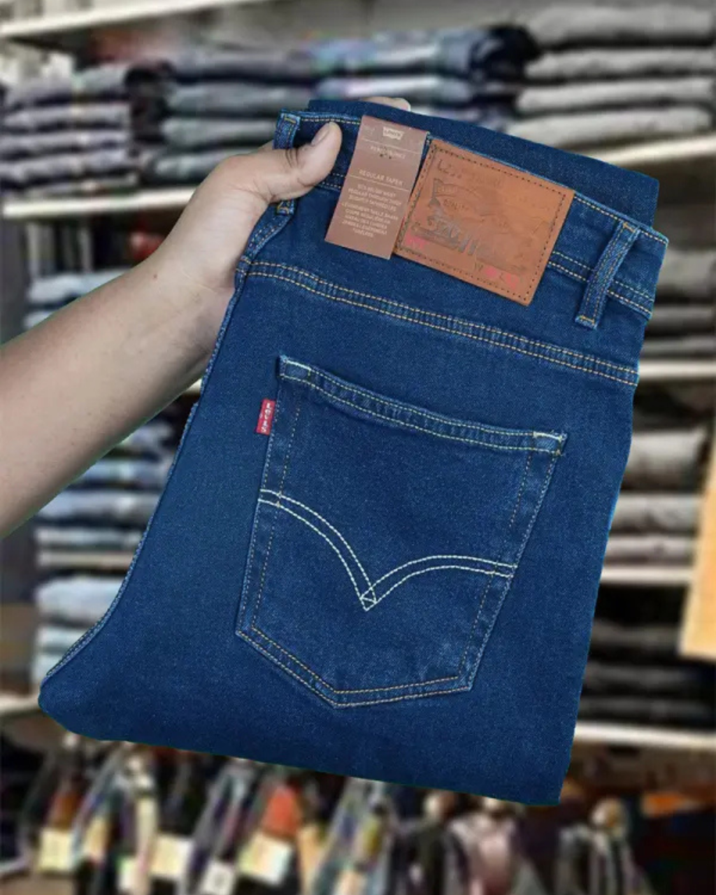 Jean Levi’s – Coupe Normale Bleu Pétrole 100 % Coton.