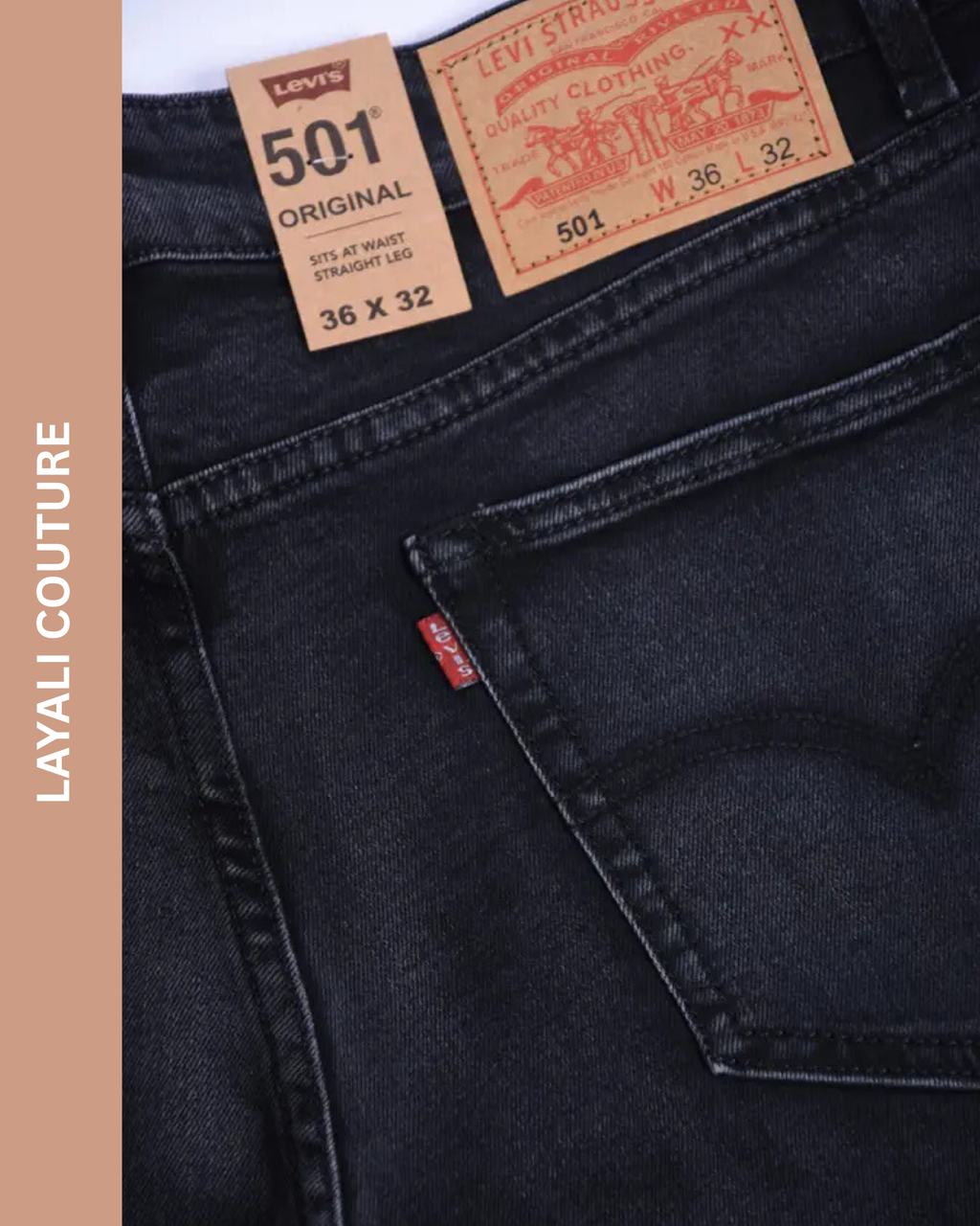 Jean Levi’s – Coupe Normale Noir (100 % Coton)