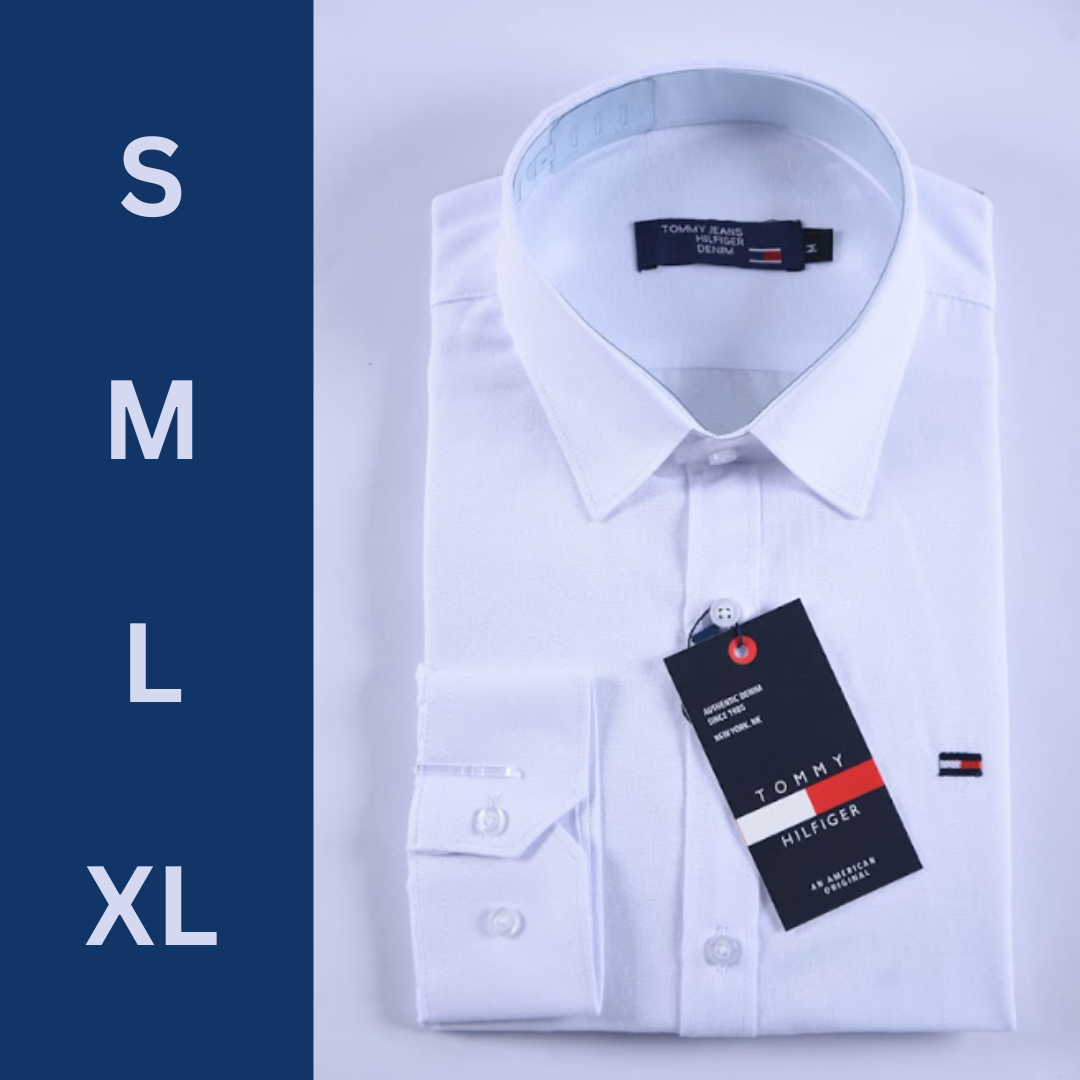 Chemise Tommy Oxford Coton Piqué – Blanc Classique