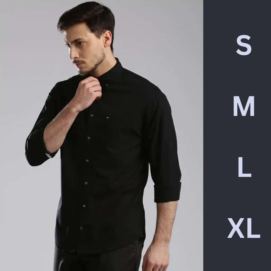 Chemise Tommy Oxford Coton Piqué – Noir Élégant