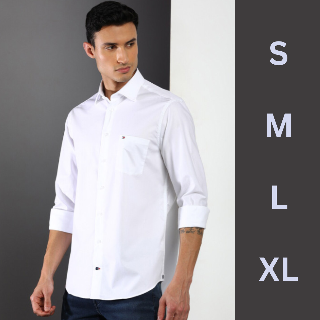 Chemise Tommy Oxford Coton Piqué – Blanc Classique