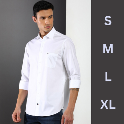Chemise Tommy Oxford Coton Piqué – Blanc Classique