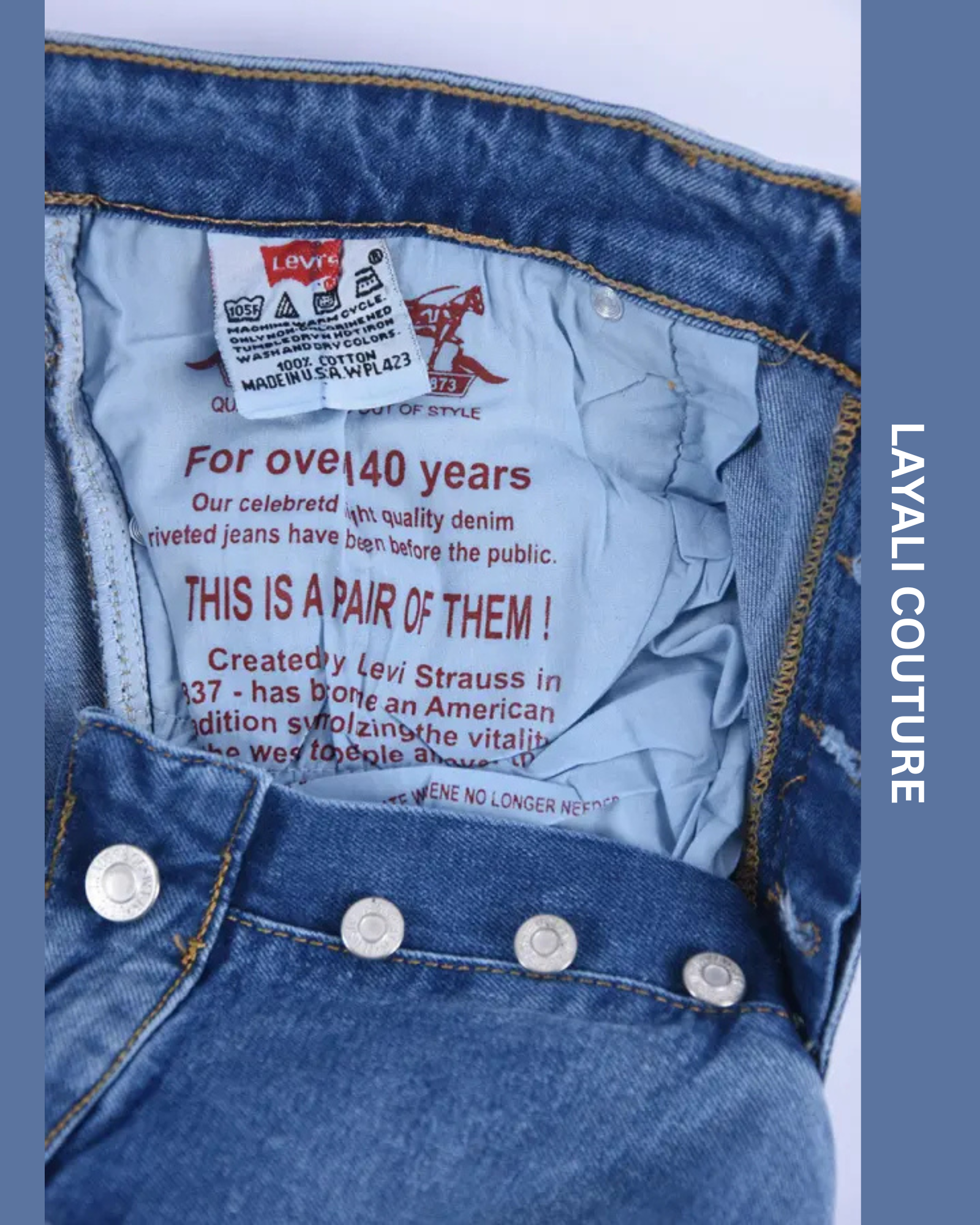 Jean Levi’s – Coupe Normale Bleu Sky (100 % Coton)