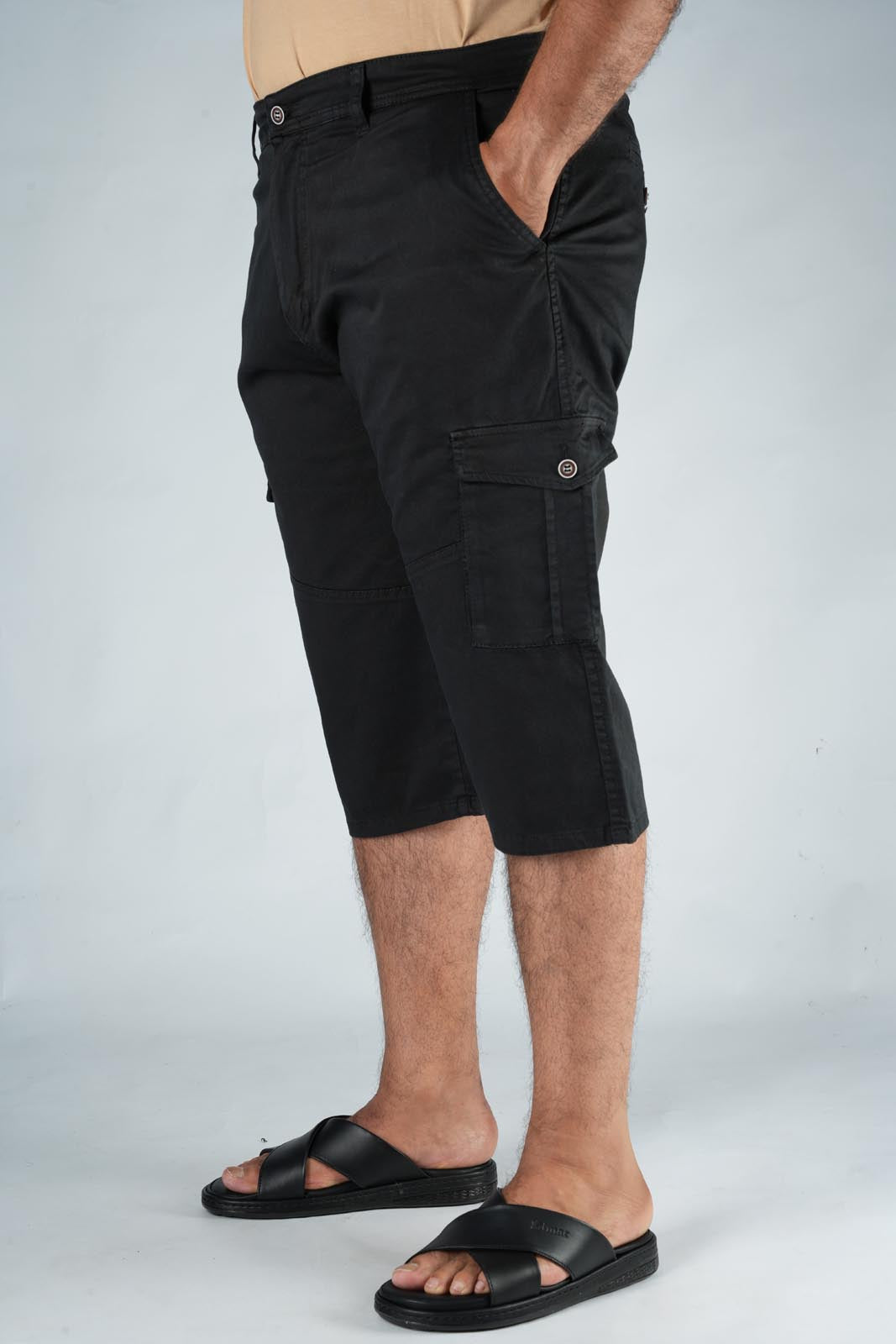 Pack de 3 Pantacourt Massimo Dutti En Toile Léger  ( Vert Royale + Beige + Noir )