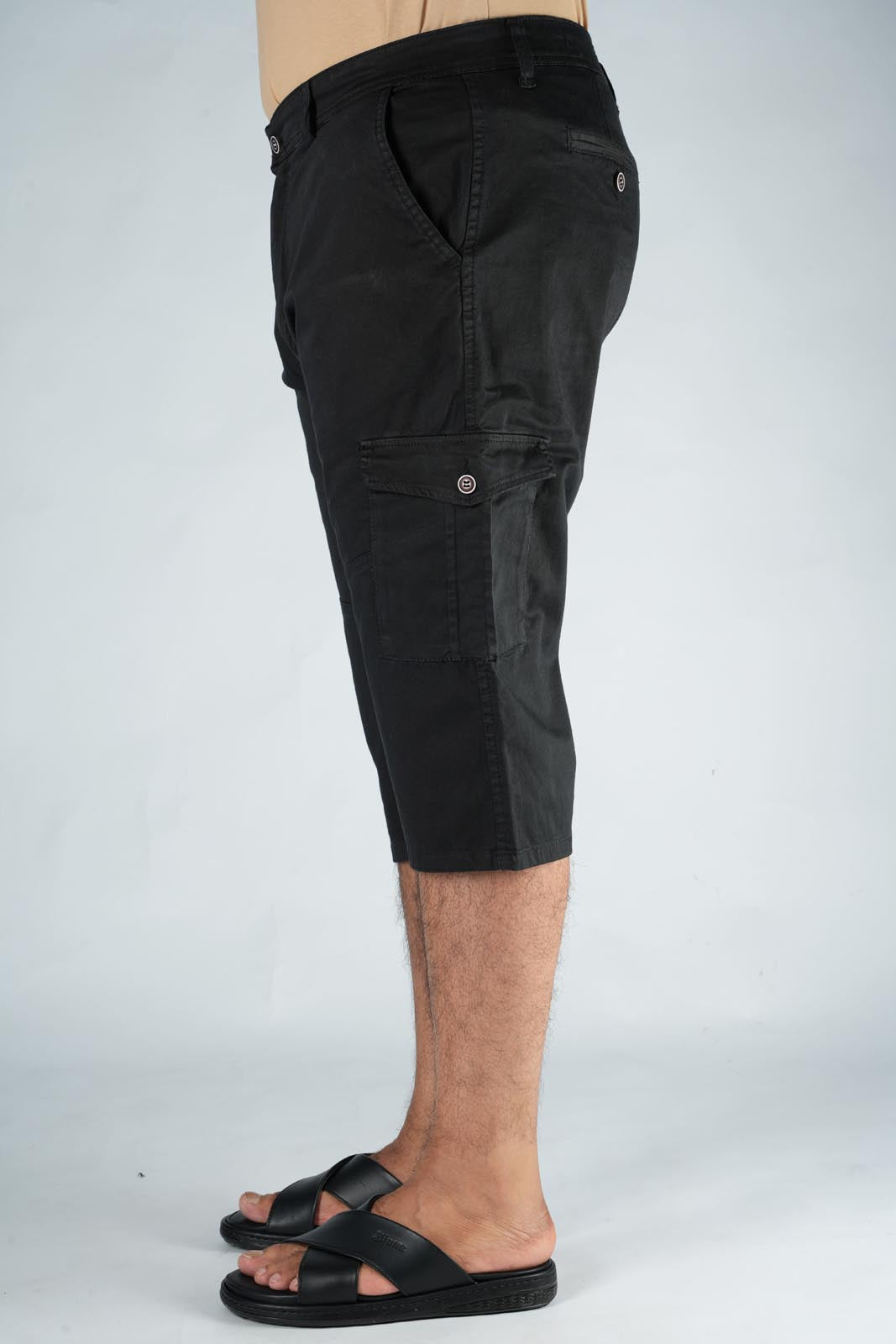 Pack de 3 Pantacourt Massimo Dutti En Toile Léger  ( Vert Royale + Beige + Noir )