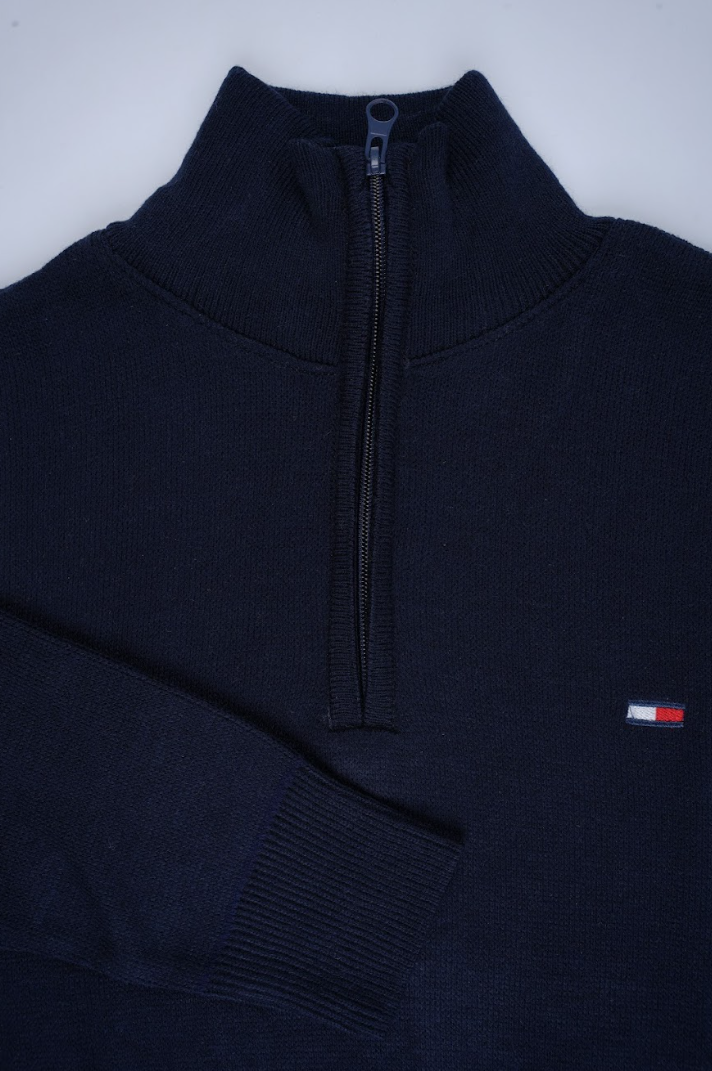 Pull Tommy Hilfiger Bleu Foncé - col zippé