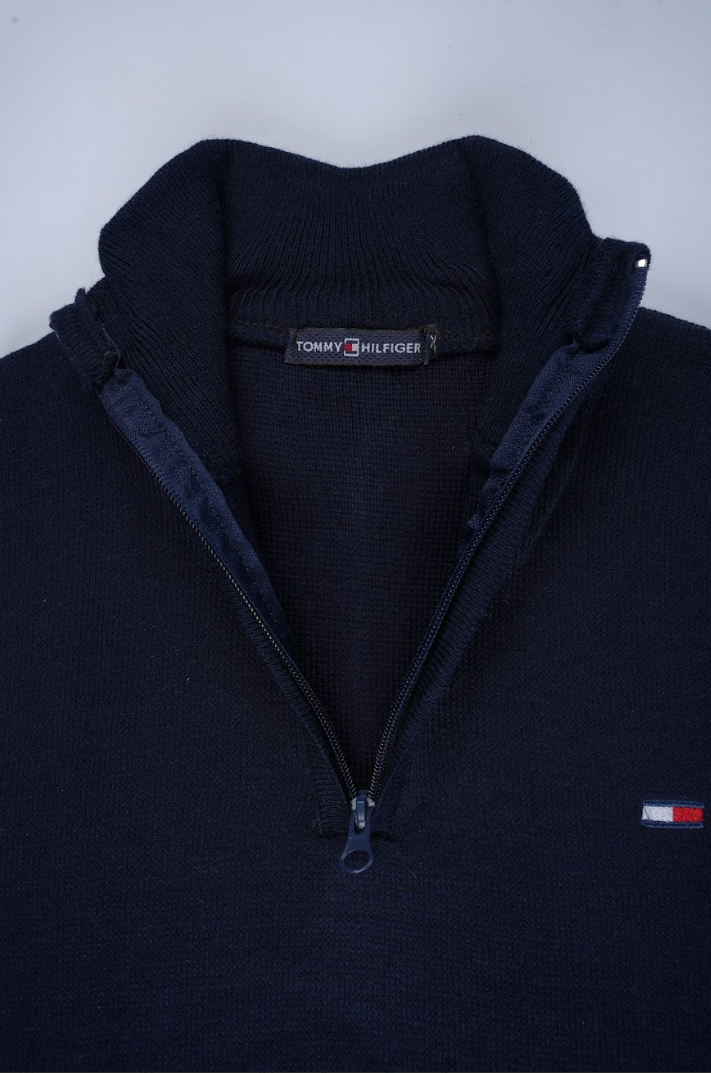 Pull Tommy Hilfiger Bleu Foncé - col zippé