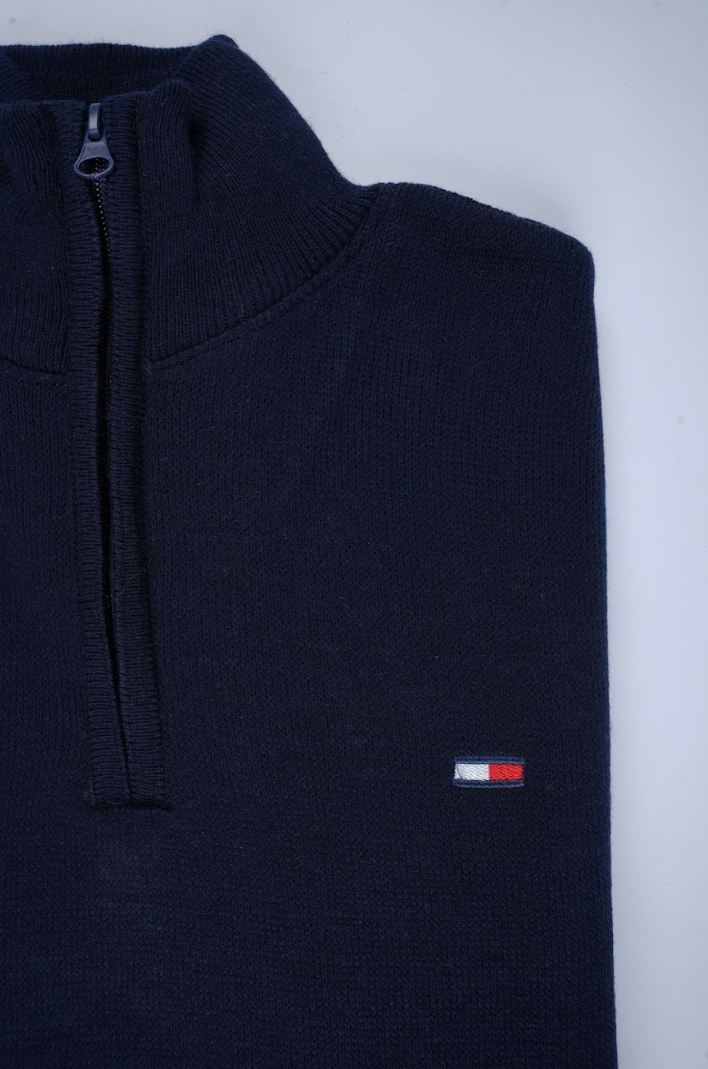 Pull Tommy Hilfiger Bleu Foncé - col zippé