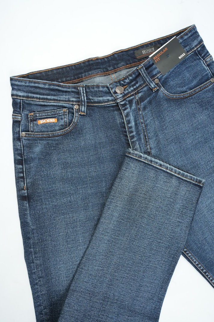 Jean BOSS Homme 100% Coton – Coupe Droite Classique & Premium