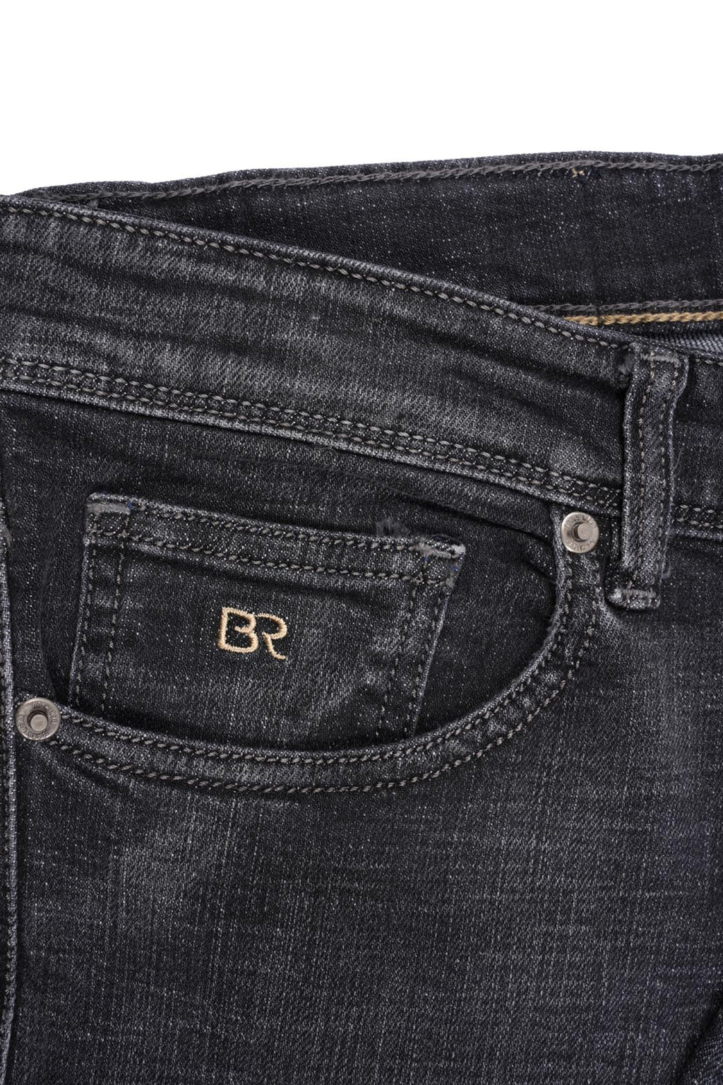 Jean Burberry Homme – 100% Coton – Coupe Normale – Gris Noir