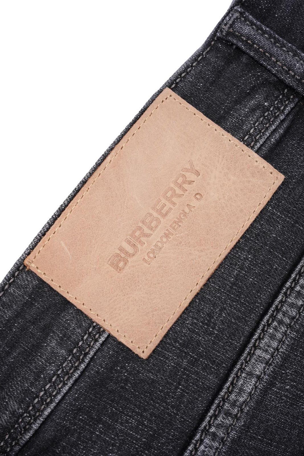 Jean Burberry Homme – 100% Coton – Coupe Normale – Gris Noir