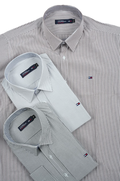 Pack Premium – 3 Chemises Tommy Rayées 100% Coton Oxford