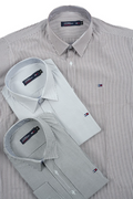 Pack Premium – 3 Chemises Tommy Rayées 100% Coton Oxford