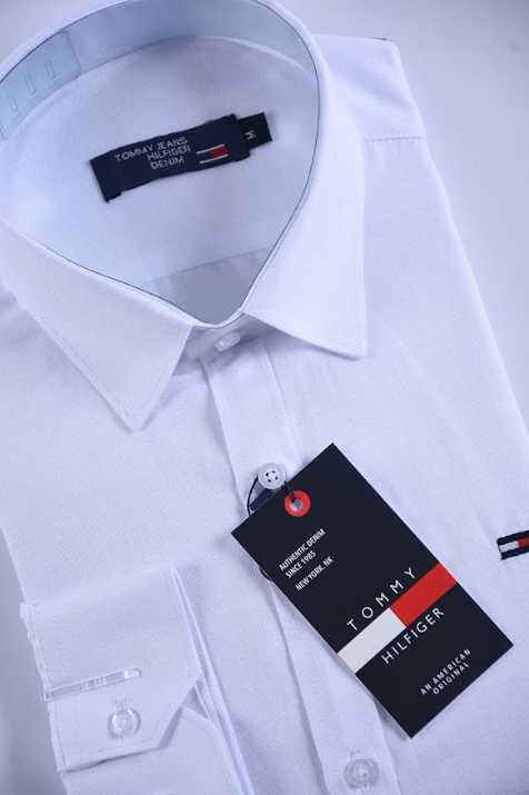 Chemise Tommy Oxford Coton Piqué – Blanc Classique