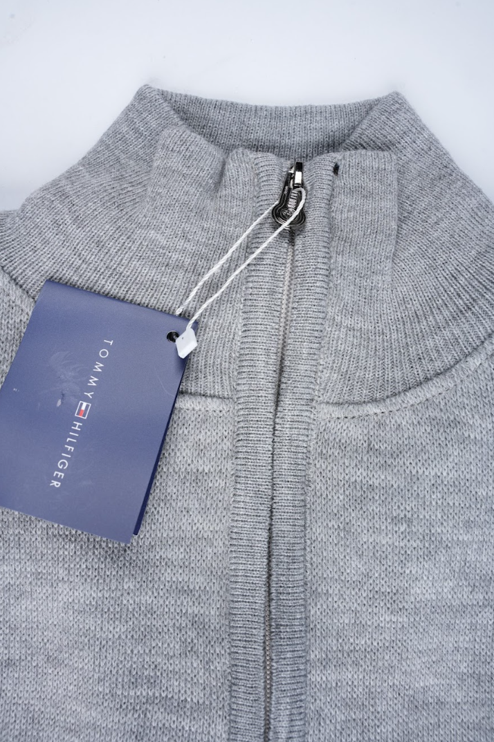 Pull Demi-Zip Tommy Hilfiger – Gris Clair
