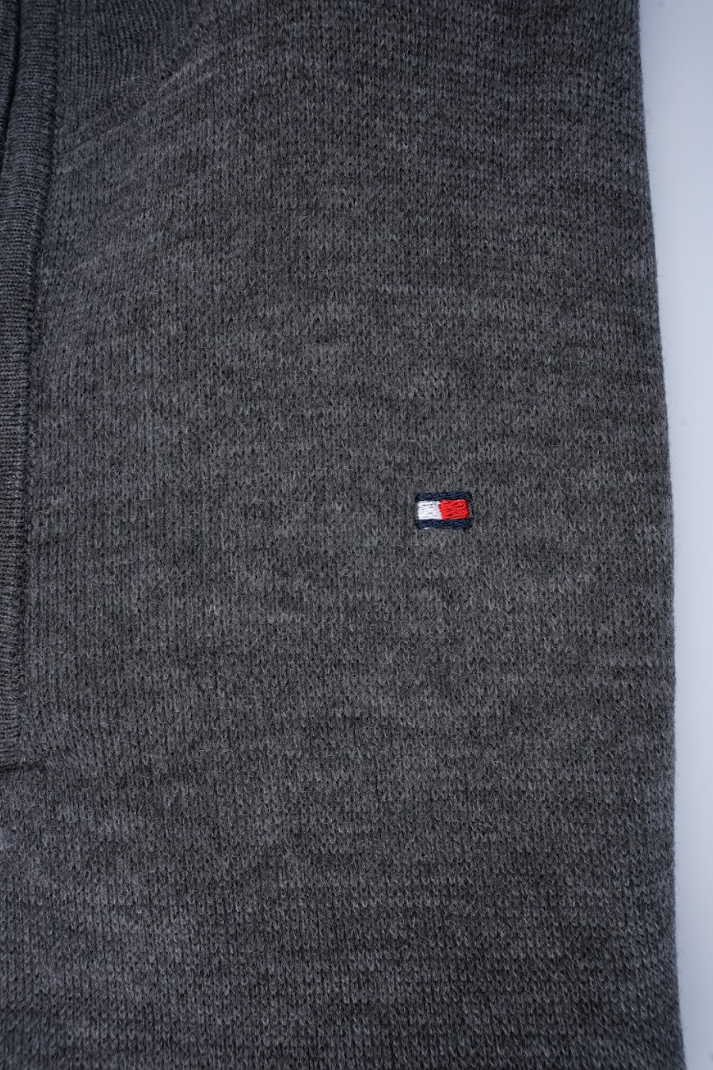Pull Tommy Hilfiger Demi-Zip – Gris Foncé
