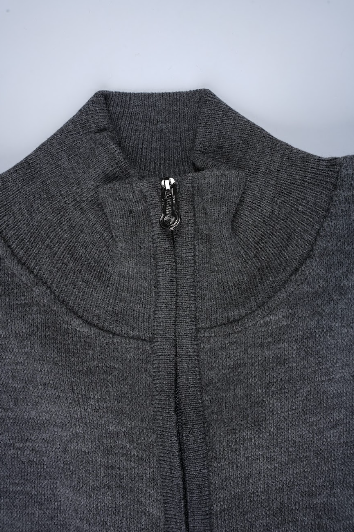 Pull Tommy Hilfiger Demi-Zip – Gris Foncé