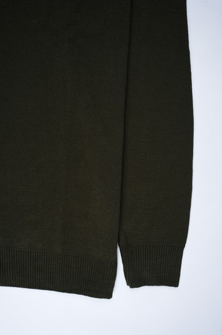 Pull Tommy Hilfiger Demi-Zip – Vert Olive