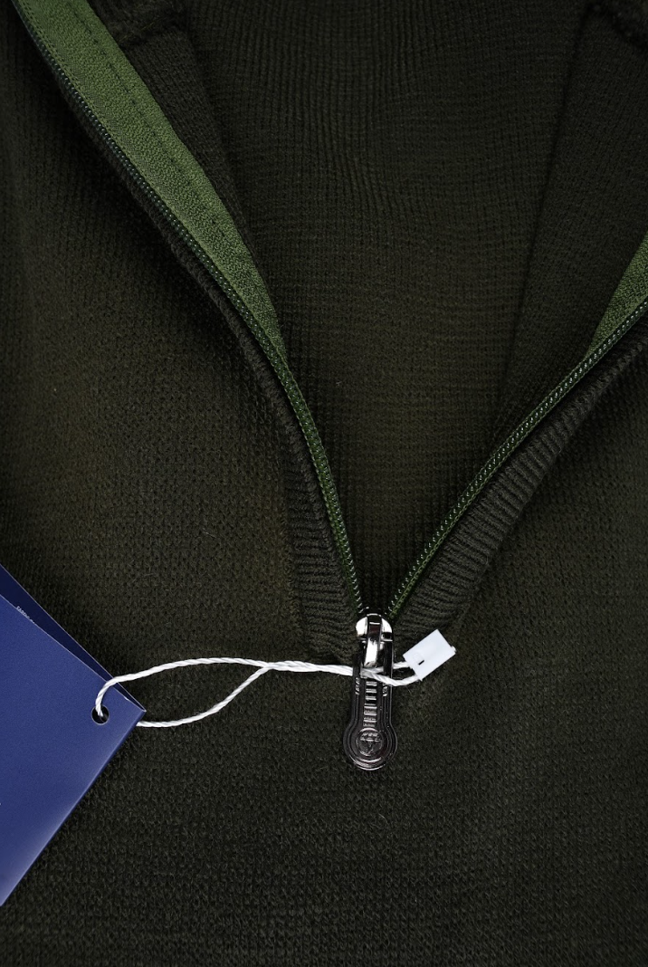 Pull Tommy Hilfiger Demi-Zip – Vert Olive