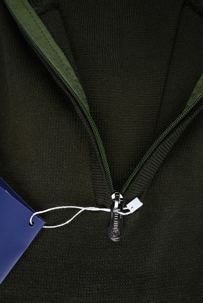 Pull Tommy Hilfiger Demi-Zip – Vert Olive
