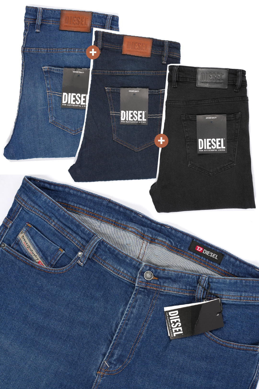 Pack 3 Jeans Premium 100% Coton – Coupe Droite Classique