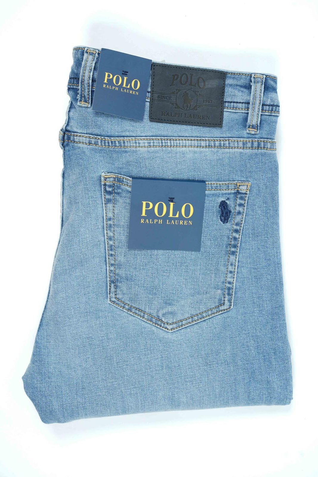 Jean Polo Homme – 100% Coton – Coupe Droite – Bleu Sable, Bleu Vert & Bleu Clair