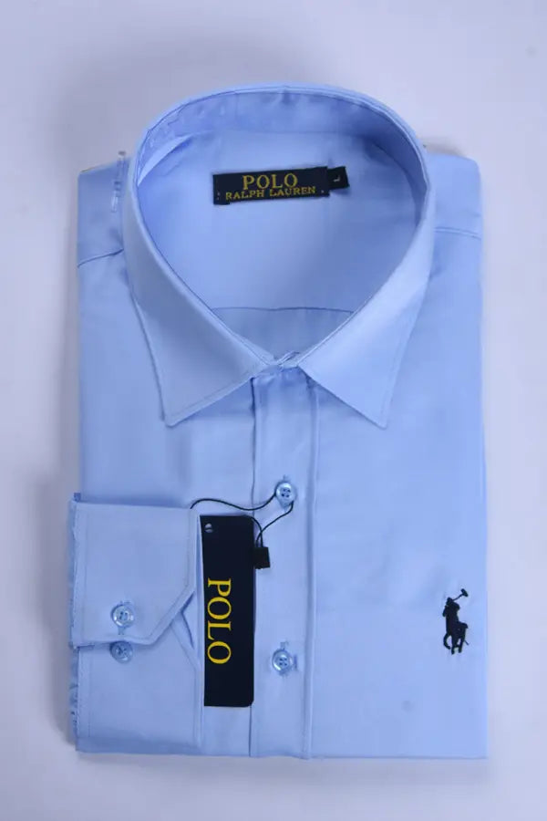 Chemise Ralph Lauren – Bleu ciel (100 % Coton Satin)