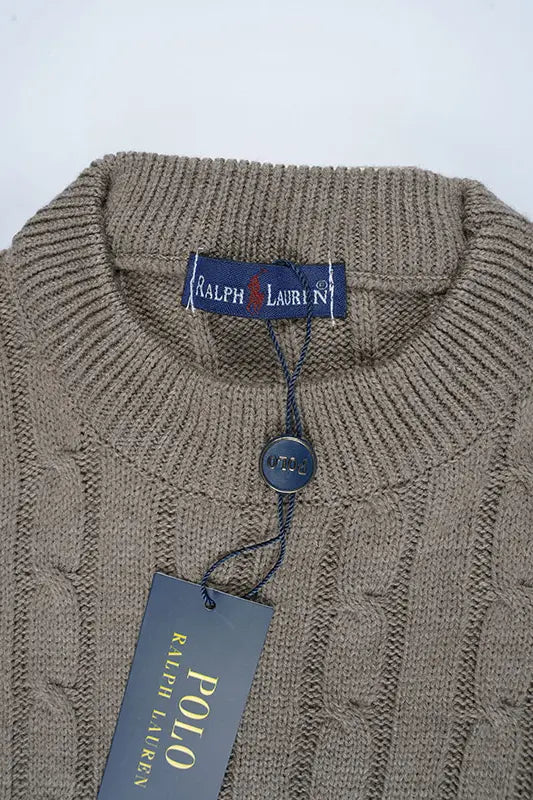 Pull Ralph manches longues – Beige foncé (100 % coton)