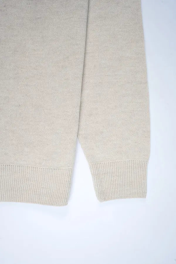 Pull Tommy Hilfiger crème – demi-fermeture zippée