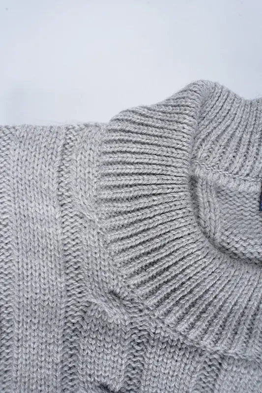 Pull Ralph col rond – Gris (100 % coton)