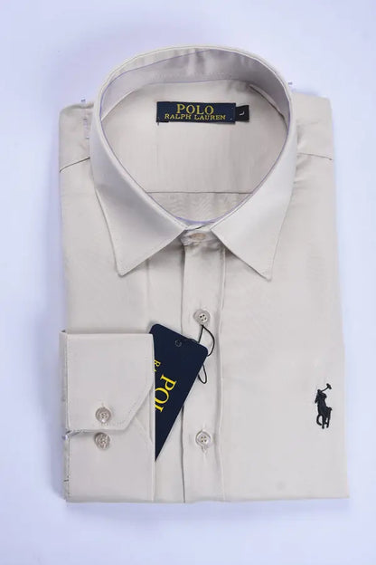 Chemise Ralph Lauren – Beige (100 % coton satin)