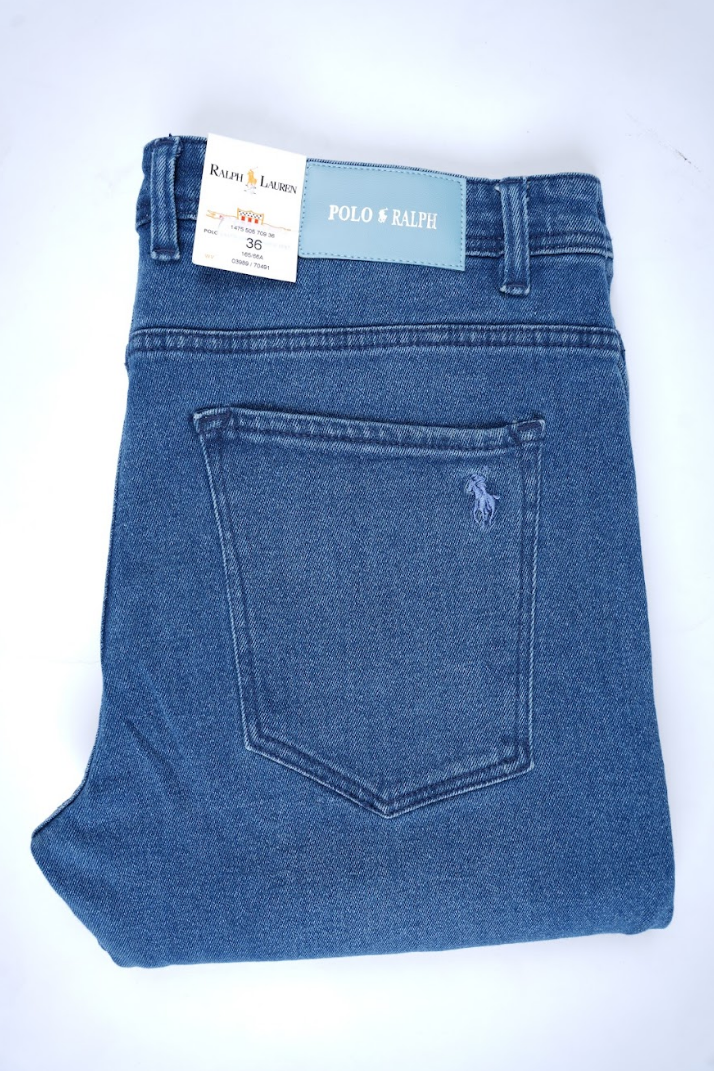 Jean Ralph Lauren – Coupe normale – Bleu vintage (100 % coton)