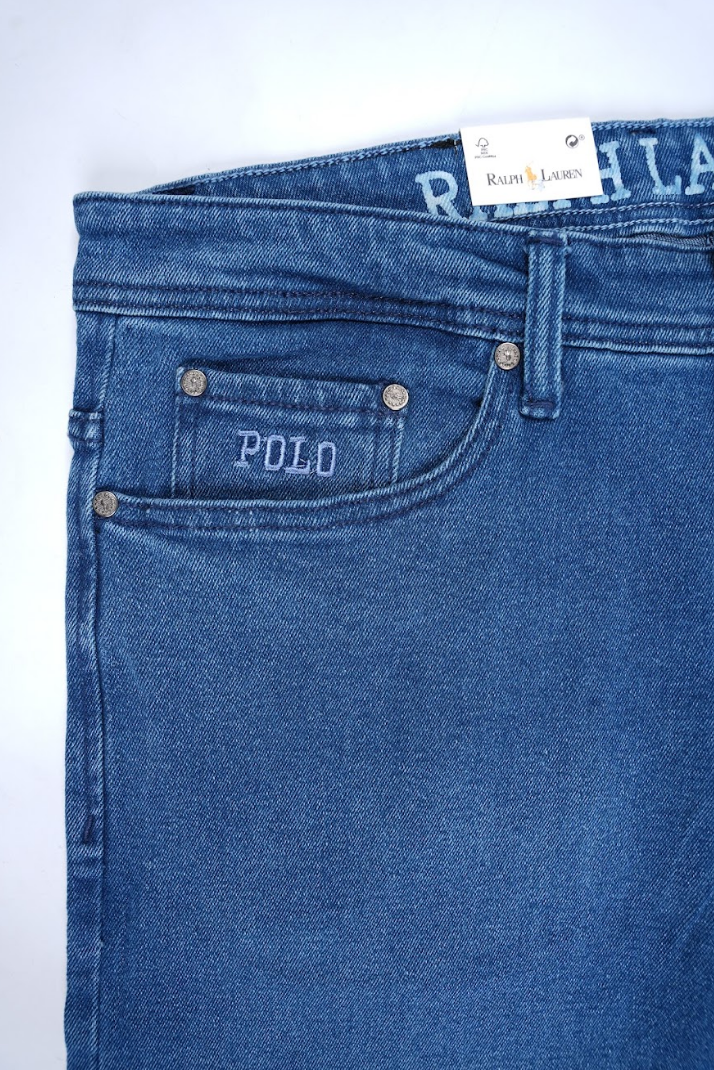 Jean Ralph Lauren – Coupe normale – Bleu vintage (100 % coton)