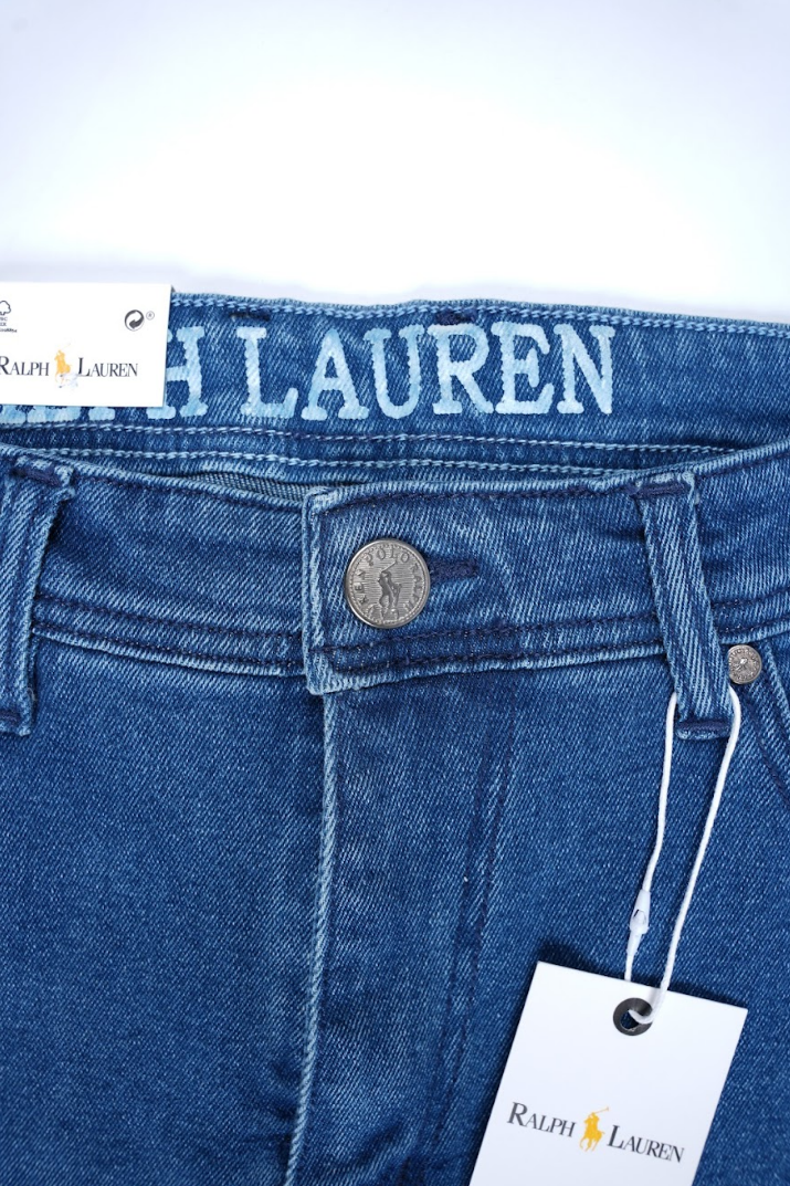 Jean Ralph Lauren – Coupe normale – Bleu vintage (100 % coton)