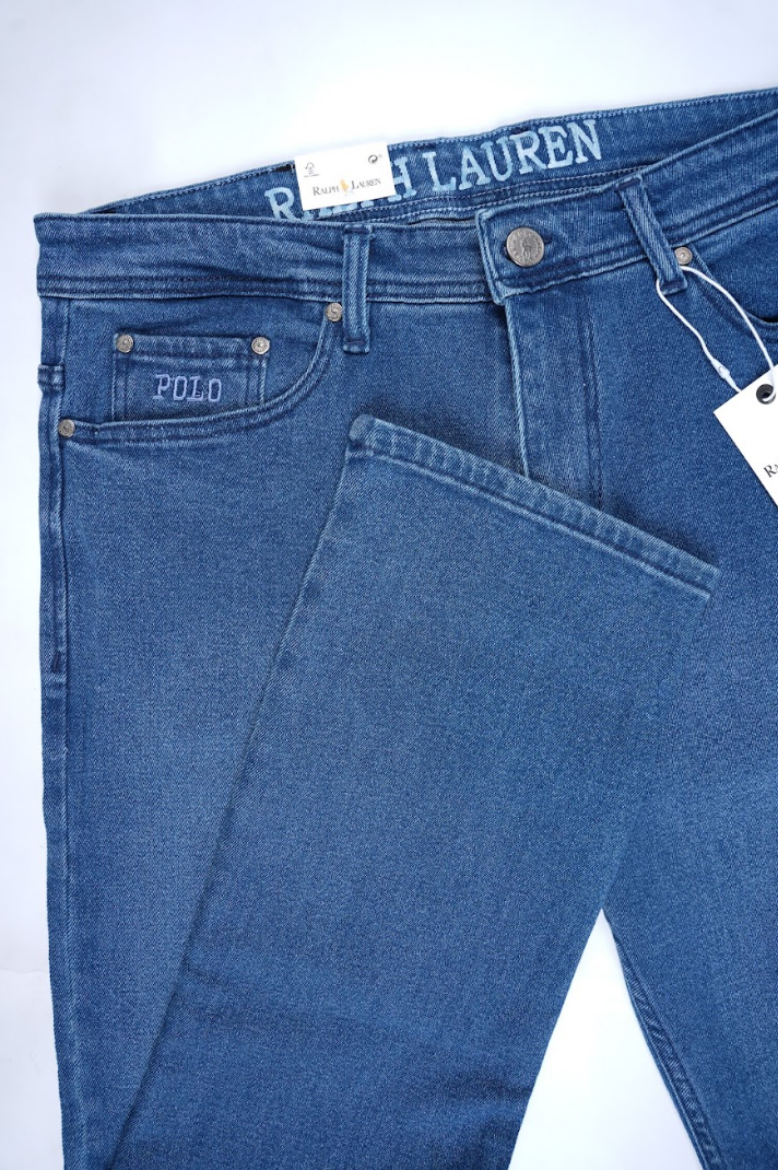 Jean Ralph Lauren – Coupe normale – Bleu vintage (100 % coton)