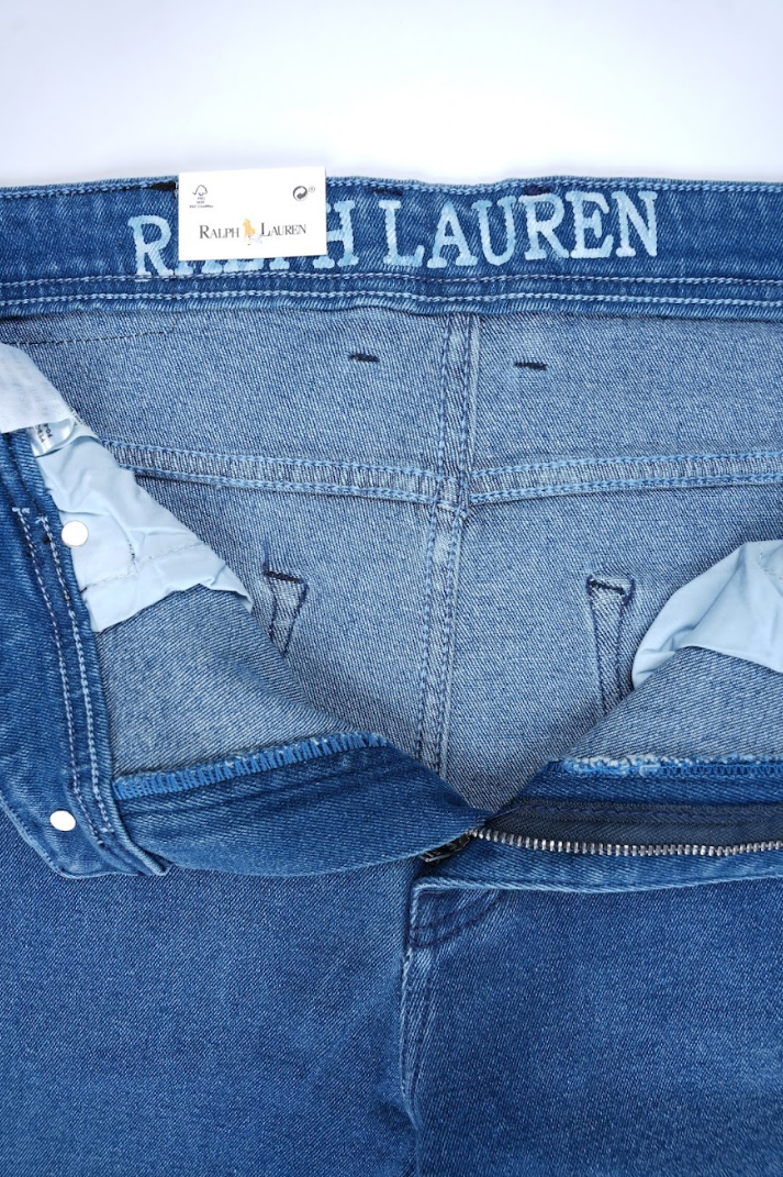 Jean Ralph Lauren – Coupe normale – Bleu vintage (100 % coton)