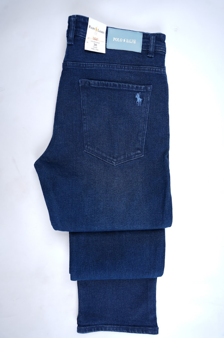 Jean Ralph Lauren – Coupe normale – Bleu marine (100 % coton)