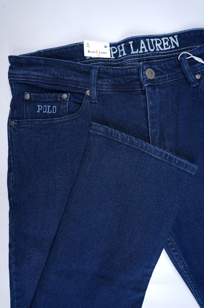 Jean Ralph Lauren – Coupe normale – Bleu marine (100 % coton)